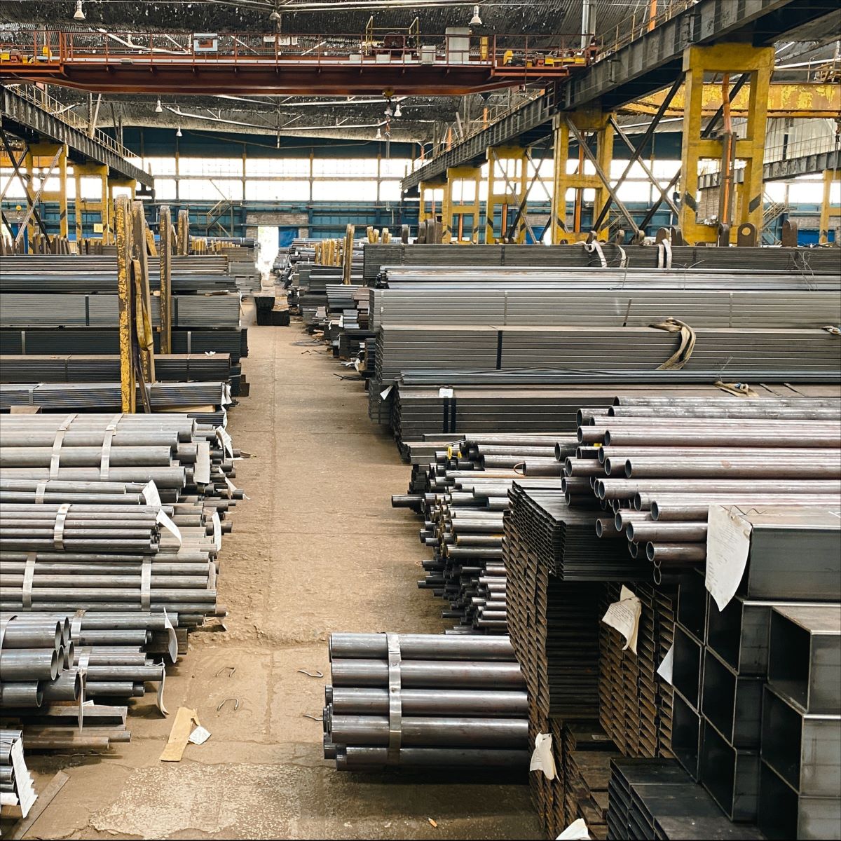Warehouse of metal materials for Texas drop-ship metal construction services.